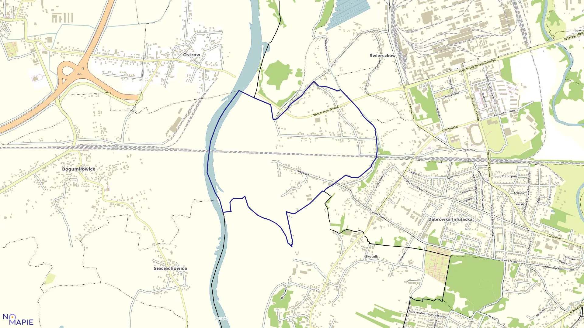 Mapa obrębu Kępa Bogumiłowicka w gminie Wierzchosławice